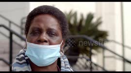 African American voters express their opinions in Los Angeles, California