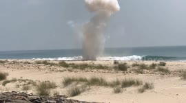 Seized detonators being blasted in Southern India