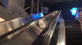Escalator reveal of E Pluribus Unum at Barclays Center