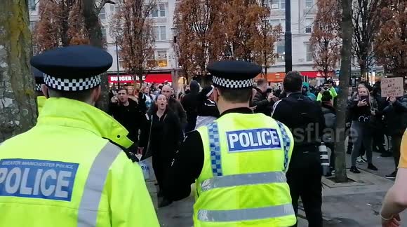 Hordes of anti-lockdown protesters gather in Manchester city centre