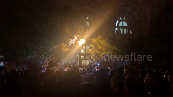 Crowds protest Nagorno-Karabakh peace deal at Yerevan’s Republic Square