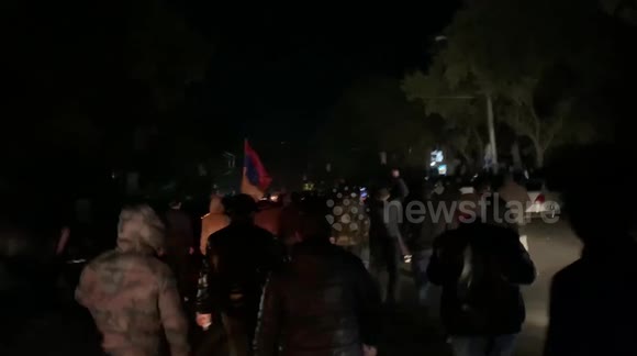 Protesters roam the street of Yerevan after Nagorno-Karabakh peace deal