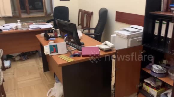 Trashed offices in Yerevan’s parliament by nagorno-Karabakh peace deal protesters
