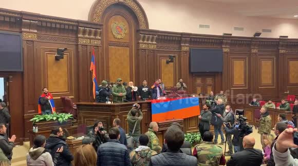 Priest prayers in Yerevan parliament amid protests over nagorno-Karabakh peace deal