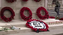100 years of the Cenotaph marked by Extinction Rebellion climate stunt on Armistice Day - London