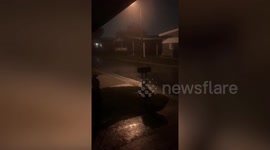 Hurricane Eta blows through street in Indian Rocks Beach, Florida