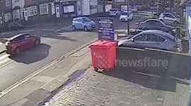 Moment out-of-control UK driver crashes SIX times in a minute