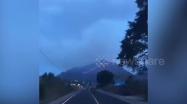 Trees Burn On Hillside In Indonesia