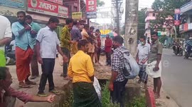 Alleged drunken man who fell into the Storm water drain was rescued after a struggle of two hours