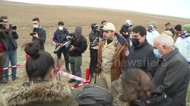 Aide to Azerbaijan president visits ruins of city in Nagorno-Karabakh reclaimed from Armenians