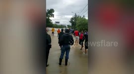 Hurricane Iota causes river to overflow as locals are stranded