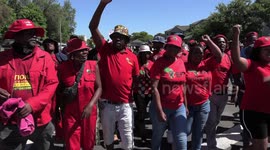 Raging protesters lead march outside South African school that allegedly 'excluded black students' from event
