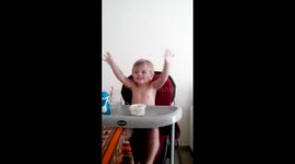 Baby excited by Champions League theme