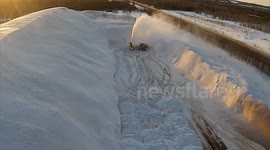 Drone footage of Canadian snow dump