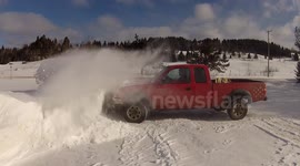 High Snow Drift in Driveway made for some fun plowing