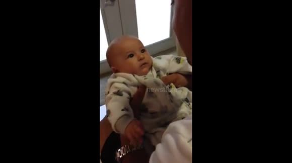 Baby's cute reaction to fart noise