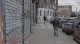 Lonely sidewalk in Brooklyn during the Coronavirus Pandemic