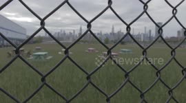 Empty waterfront lot in Brooklyn during Covid