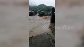 Hurricane Iota flash floods wash away trees in Honduras