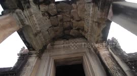 Entering Angkor Wat in beautiful Cambodia Asia