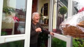 UK lads hand out gift hampers to the elderly of their community
