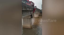 Shivering kitten trapped under bridge rescued in Malaysia