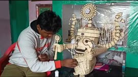 Meet the east Indian artists who makes idols from thousands of tiny matchsticks