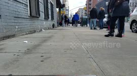 People wait on line for up to 4 hours to get tested for covid 19 a day after Thanksgiving