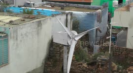 Young inventor builds electricity producing and water dispensing wind turbine in southern India