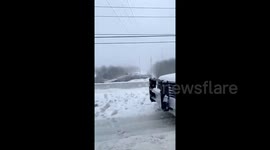 Terrifying scene as freight train derails in Ohio