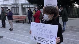 Cafe and bar workers protest against COVID-19 restrictions in Turkey