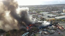 Huge scrap tyre fire breaks out in Bradford