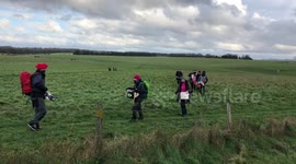 Extinction Rebellion protest in Stonehenge, United Kingdom. December 5, 2020.
