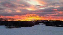 US: Picturesque Snow And Sunset Scene After The Nor’easter 2