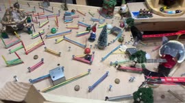 US YouTuber tries out Christmas-themed marble run that took him 40 hours to build