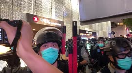 The police set up a cordon and requested journalists to stay behind it at the anti-government protest on June 9 2020