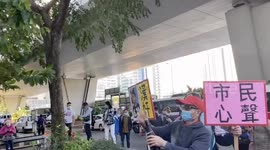 Pro-Beijing supporters celebrated with champagne after pro-democracy activists Joshua Wong, Agnes Chow and Ivan Lam being sentenced to jail on 2 December 2020