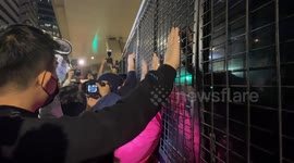Supporters chasing after the prison van to show support for other protestors who were being sentenced on 2 December 2020