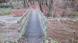 Scary walking over a bridge when the river is on spate.