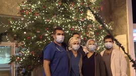 Doctors took selfies as Christmas tree lit up at COVID hospital - City's Mayor gets emotional talking about medics struggle on virus front line