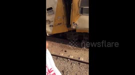 Egyptian National Railways says five passengers lightly injured in train crash in Mansoura