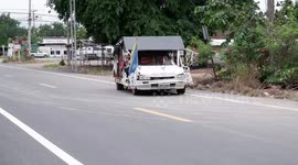 Disabled man has built his own customised trailer to drive entirely with his hands while lying down