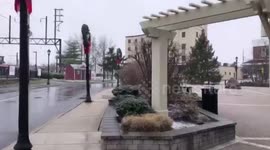 Snow in Railroad Plaza, Lansdale. PA