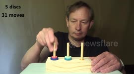 ASMR: Solving 9 levels of the Tower of Hanoi puzzle
