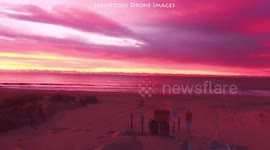 US: Amazing Drone Footage Of Purple Sunrise In Napeague Beach, New York