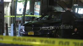 Several injured when car ploughs through protesters in New York