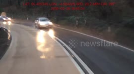 Down hill in the wet fully loaded.