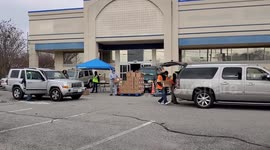 Food drive held by a local church in Clarksville, Tennessee during the pandemic