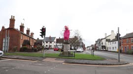 Festive pranksters turn the statue of Lord John Scott into Peppa Pig