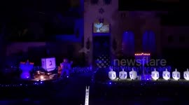 Texas man has gone BIG for Hanukkah by embellishing his entire property with flashing lights, giant menorahs and dreidels